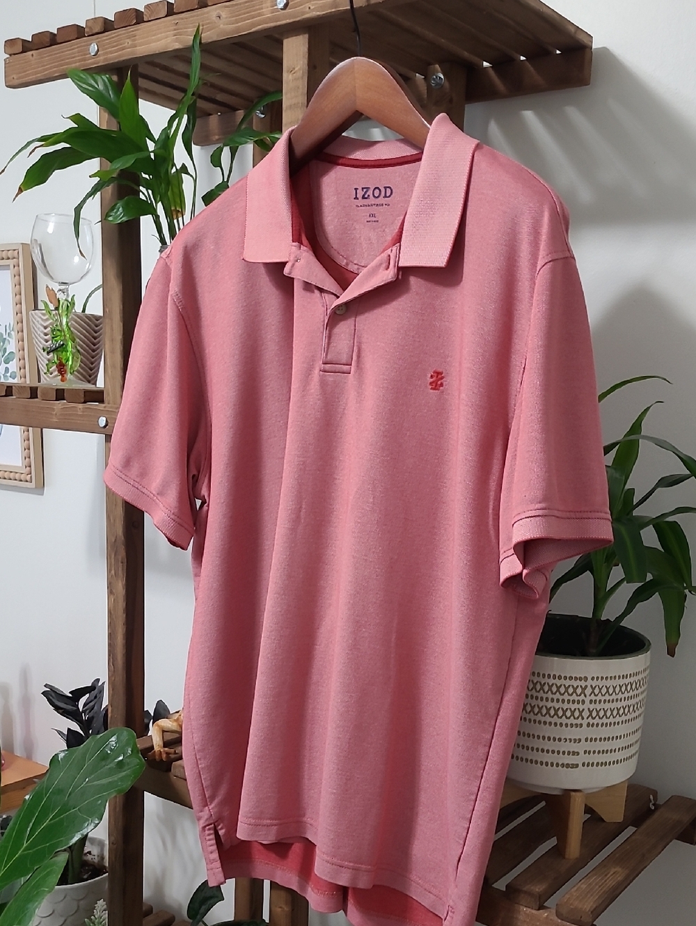 Men's Muted Red Izod Polo - Picture 5 of 6